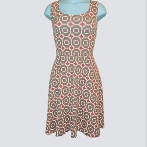 Stitch Fix Pixley Brand Dress Geometrical Design Gray Pink Cream Size Large